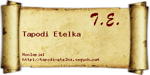 Tapodi Etelka névjegykártya
